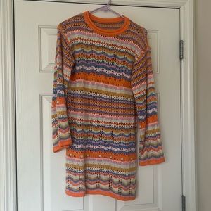 Amazon Colorful Crochet shirt dress. Worn once